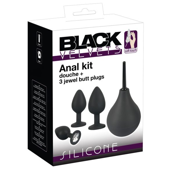 Black Velvets - analpluggsset - 4 delar - svart
