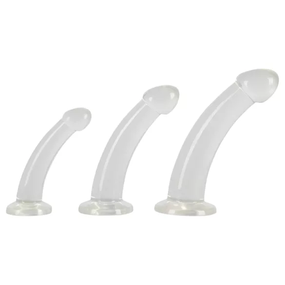 Crystal Clear - analdildoset med ollon - 3 delar - transparent