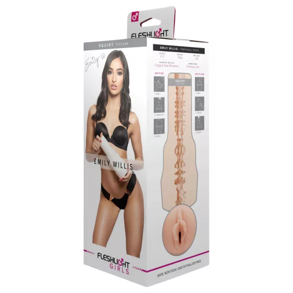 Fleshlight Emily Willis Squirt - realistisk konstgjord vagina (naturfärg)