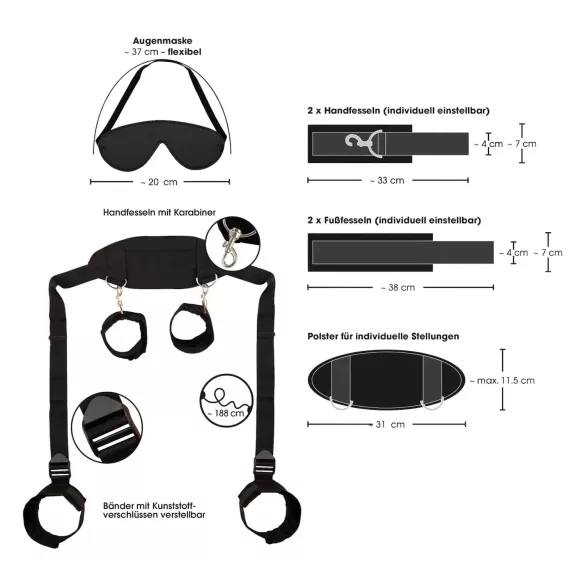 Bad Kitty - handfotskrage - justerbar fängsel svart