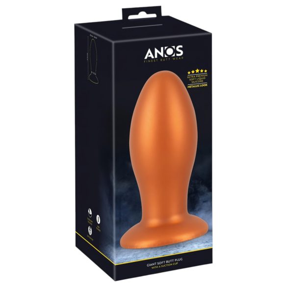 ANOS - stor analplugg - silikon orange