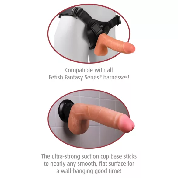 Real Feel Deluxe No.9 - vibrator med pung - realistisk hudfärgad