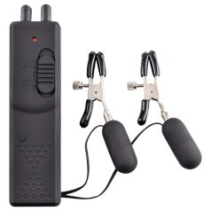 Fetish - vibrerande bröstvårtklämmor - svart