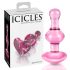 Icicles No. 75 - Hjärtformad, rosa glasanalplugg