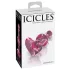 Icicles No. 75 - analplugg hjärtformad - glas - rosa