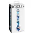 Icicles No. 08 - dubbeländad glasdildo - vågig - transparent/blå