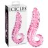 Icicles Nr. 24 - räfflad tungformad glasdildo (rosa)