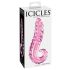 Icicles Nr. 24 - räfflad tungformad glasdildo (rosa)