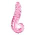 Icicles Nr. 24 - räfflad tungformad glasdildo (rosa)