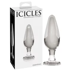 Icicles nr 26 - konisk analplugg i glas (transparent)