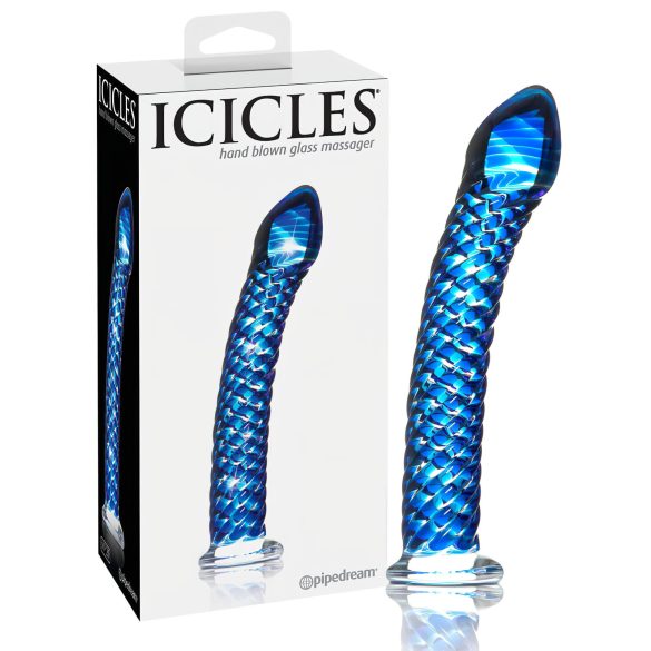 Icicles No. 29 - Spiral, blått penisglasdildo