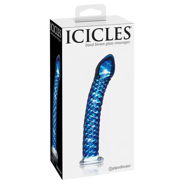 Icicles No. 29 - spiral dildo - glas - blå