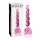 Icicles No. 43 - pärlad hjärtformad glasdildo (rosa)