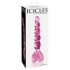 Icicles No. 43 - pärlad hjärtformad glasdildo (rosa)