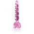 Icicles No. 43 - pärlad hjärtformad glasdildo (rosa)