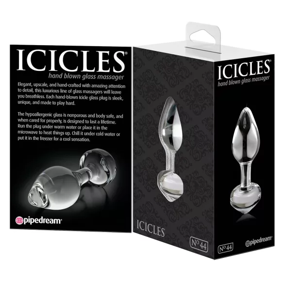 Icicles No. 44 - analplugg i glas - konisk - transparent