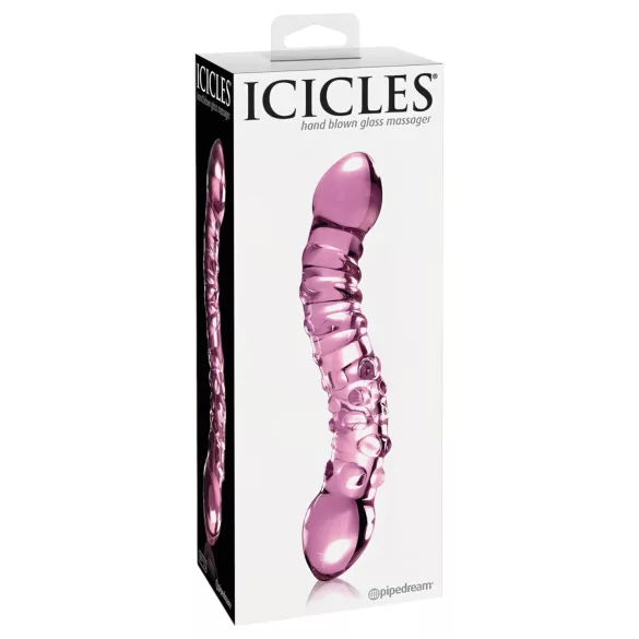 Icicles No. 55 - dubbelsidig G-punkt glasdildo - rosa