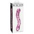 Icicles No. 55 - Dubbeländad G-punkt glasdildo (rosa)