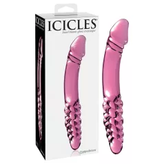 Icicles No. 57 - dubbeldildo med penisform - glas - rosa