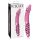 Icicles Nr. 57 - Dubbeländad glasdildo med penisform (rosa)