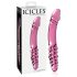 Icicles Nr. 57 - Dubbeländad glasdildo med penisform (rosa)