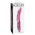 Icicles Nr. 57 - Dubbeländad glasdildo med penisform (rosa)