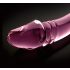 Icicles Nr. 57 - Dubbeländad glasdildo med penisform (rosa)