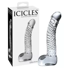   Icicles No. 61 - dildo med pung och penis - glas - transparent