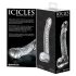 Icicles No. 61 - elegant, transparent glasdildo med testiklar