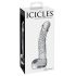 Icicles No. 61 - elegant, transparent glasdildo med testiklar