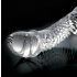 Icicles No. 61 - elegant, transparent glasdildo med testiklar