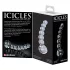 Icicles No. 66 - glasdildo böjd med kulor - transparent