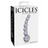 Icicles No. 66 - glasdildo böjd med kulor - transparent