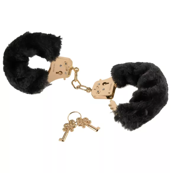 Pipedream Fetish Fantasy Gold - handbojor - plysch - svart