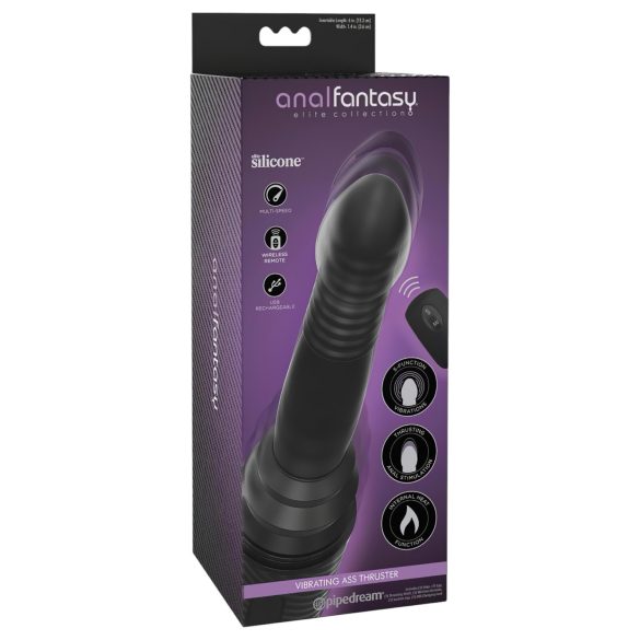 Analfantasy - analvibrator med stötfunktion - svart