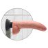 King Cock 9 - böjbar dildo med sugkopp och vibrator - 26 cm - natur