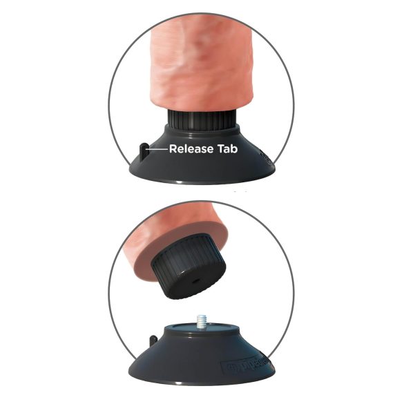 King Cock 9 - böjbar dildo med sugkopp och vibrator - 26 cm - natur