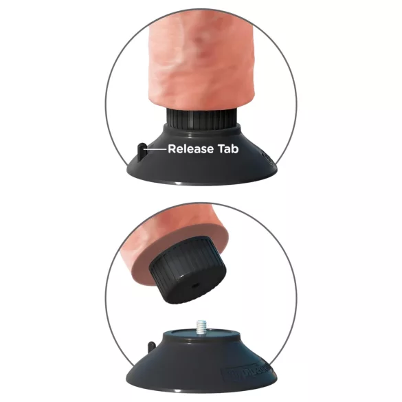 King Cock 9 - böjbar dildo med sugkopp och vibrator - 26 cm - natur