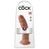 King Cock 9 - realistisk dildo med sugkopp (23cm) - mörk naturfärg