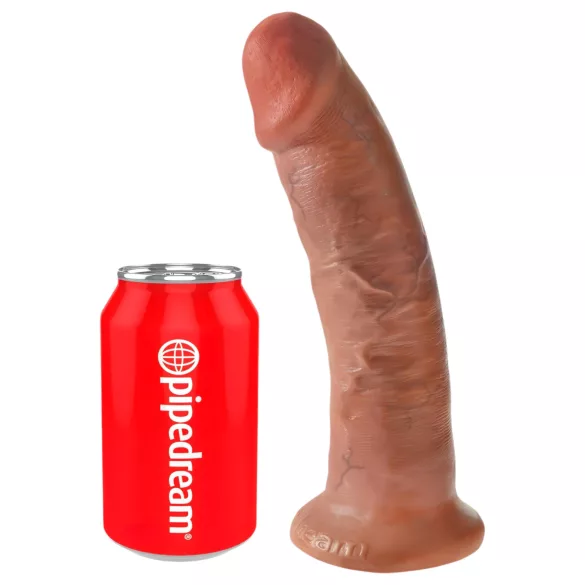 King Cock - realistisk dildo med sugkopp 23cm - mörk natur