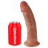King Cock 9 - realistisk dildo med sugkopp (23cm) - mörk naturfärg
