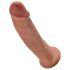 King Cock 9 - realistisk dildo med sugkopp (23cm) - mörk naturfärg