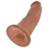 King Cock 9 - realistisk dildo med sugkopp (23cm) - mörk naturfärg