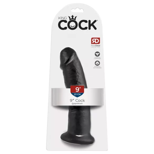 King Cock - dildo med sugkopp - svart - 23 cm