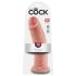 King Cock 10 - stor sugkopp dildo (25 cm) - naturfärg