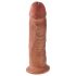 King Cock 10 - Mörk Naturlig Dildo med Sugkopp (25 cm)