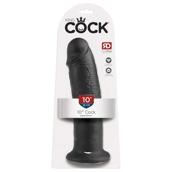 King Cock 10 - Sugproppdildo (25 cm) - svart
