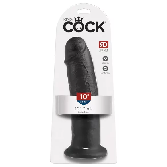 King Cock - dildo med sugkopp - 25 cm - svart