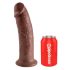 King Cock 10 - Stor dildo med sugpropp (25 cm) - brun