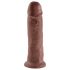 King Cock 10 - Stor dildo med sugpropp (25 cm) - brun